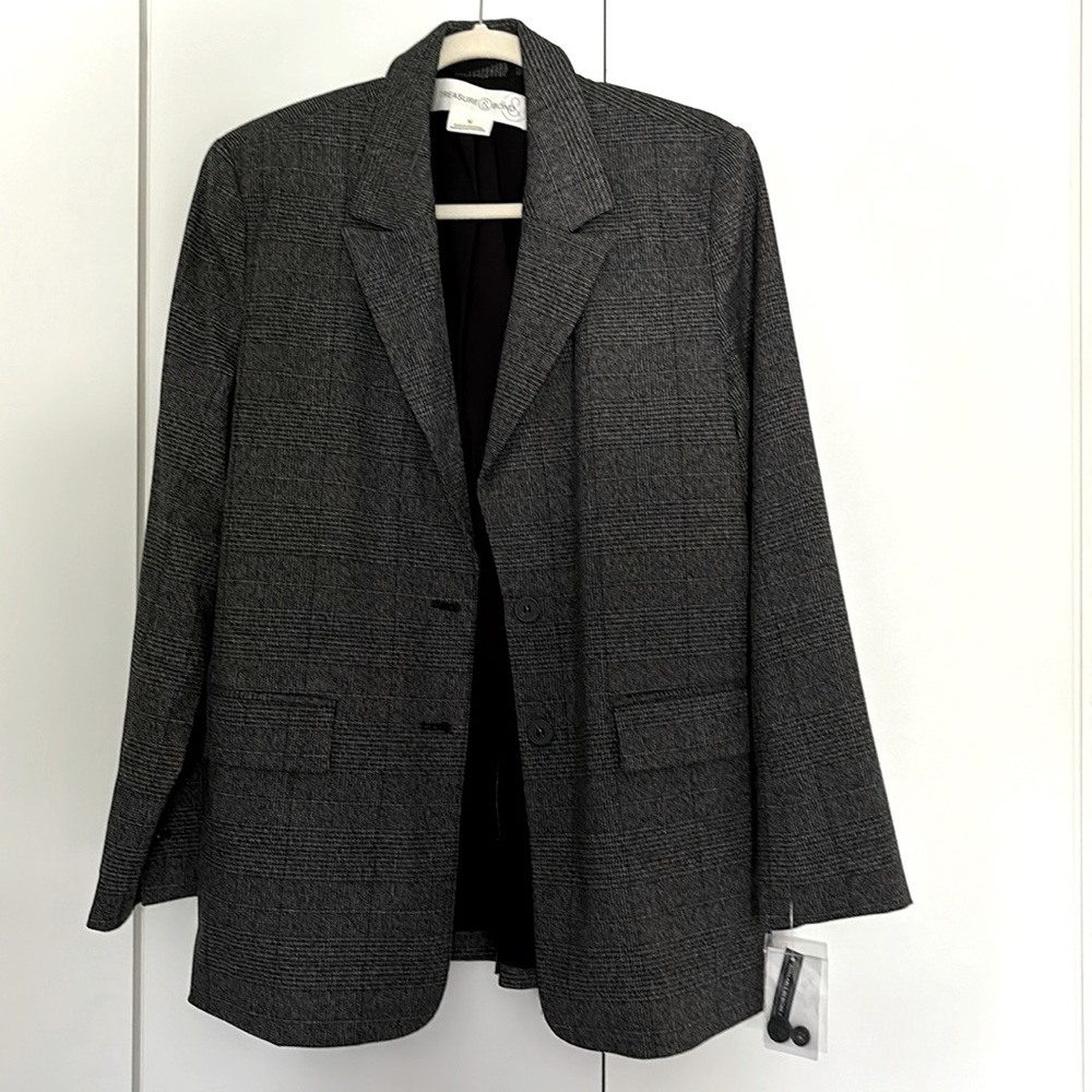 Treasure and Bond grey plaid blazer